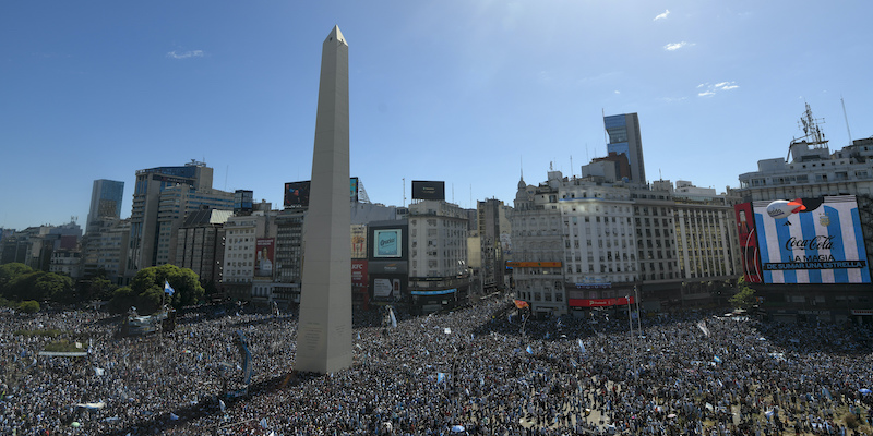 La parata della nazionale argentina di calcio a Buenos Aires, per i Mondiali appena vinti