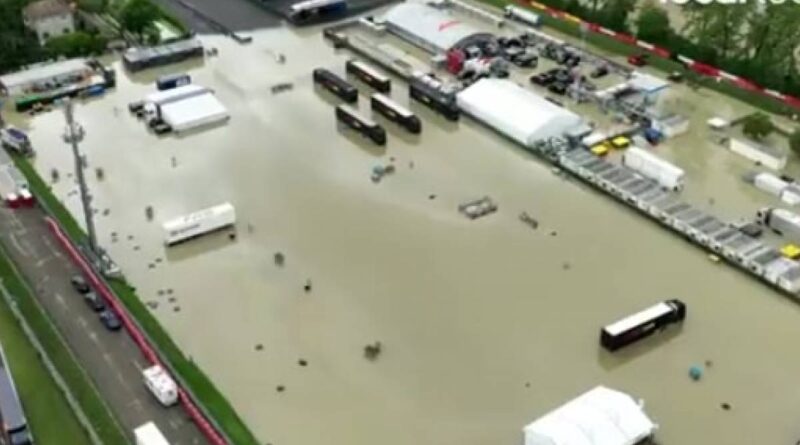 Gp di Imola, pista allagata e autodromo sott’acqua: ma la gara era già stata annullata