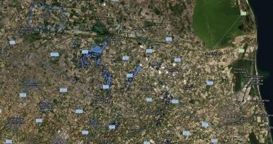 Mappa Le aree alluvionate individuate dal satellite | Le immagini dal drone