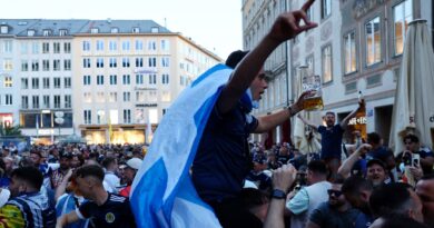 Festa scozzese a Monaco di Baviera in vista della partita inaugurale di Euro 2024 contro la Germania