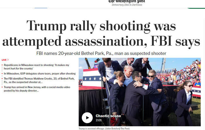 L’attentato a Trump sulle prime pagine della stampa internazionale