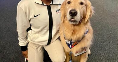 Ecco Beacon, il cane da terapia del Team USA