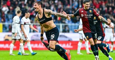 Genoa-Bologna 2-2: Pinamonti tiene a galla Gilardino con una doppietta