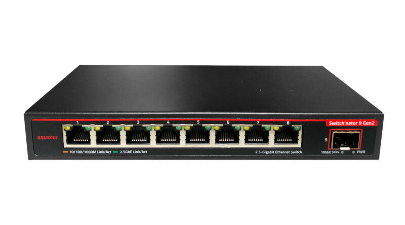 ASUSTOR presenta Switch’nstor 9 Gen 2: 8 porte 2,5 Gbps e una porta 10 Gbps per PMI e studi professionali