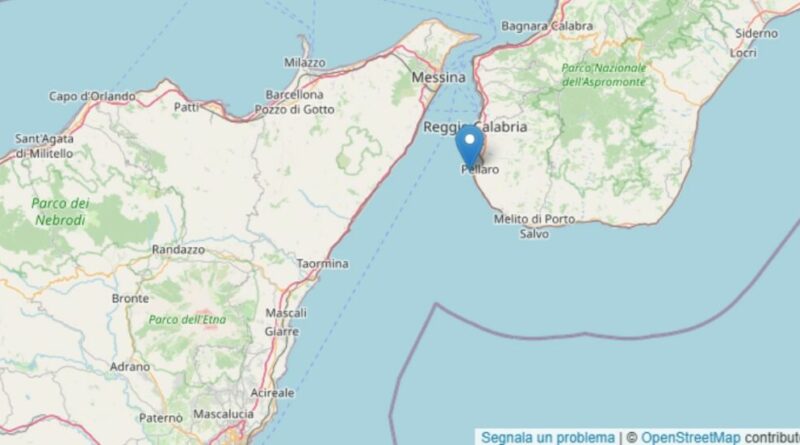 Terremoto nello Stretto di Messina, scossa di magnitudo 3.4 a 14 km di profondità. Avvertita a Reggio Calabria