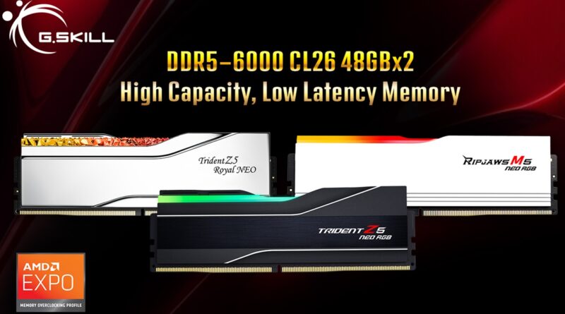 G.Skill DDR5-6000 CL26: cala la latenza, raddoppia la capacità, la scelta ideale per l’IA